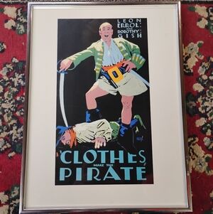 Framed Poster 'Clothes Make the Pirate' 1925 Silent Film